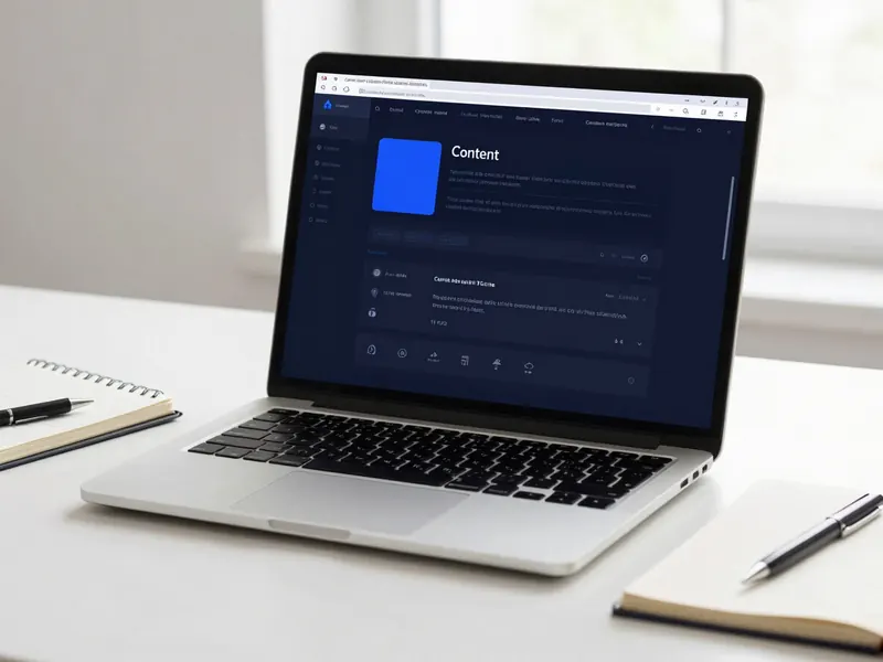 Laptop on a desk showing an AI content tool in use