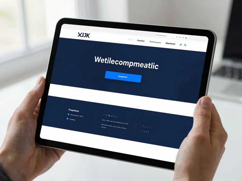 Responsive small business website shown on a tablet